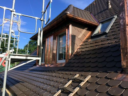 Gaubenverkleidung in Stehfalztechnik